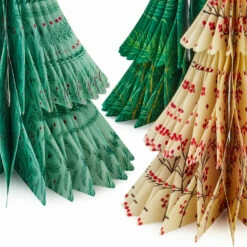 Hallmark Honeycomb Trees 3D Pop-Up Christmas Decorations, Set Of 3 -Hallmark Shop Honeycomb Trees 3D PopUp Christmas Decorations Set 1999XPJ8046 03