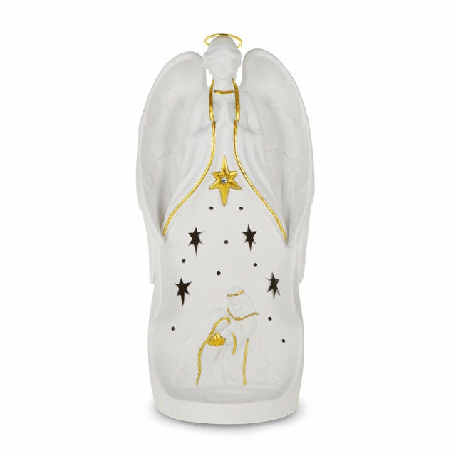 Hallmark Nativity Angel Figurine Christmas Tea-Light Holder, 11.75" 3 Hallmark Nativity Angel Figurine Christmas Tea-Light Holder, 11.75"
