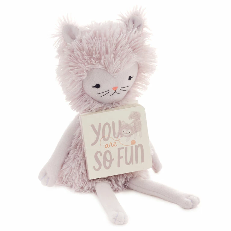 Hallmark MopTops Furry Cat Stuffed Animal With You Are So Fun Board Book 3 Hallmark MopTops Furry Cat Stuffed Animal With You Are So Fun Board Book
