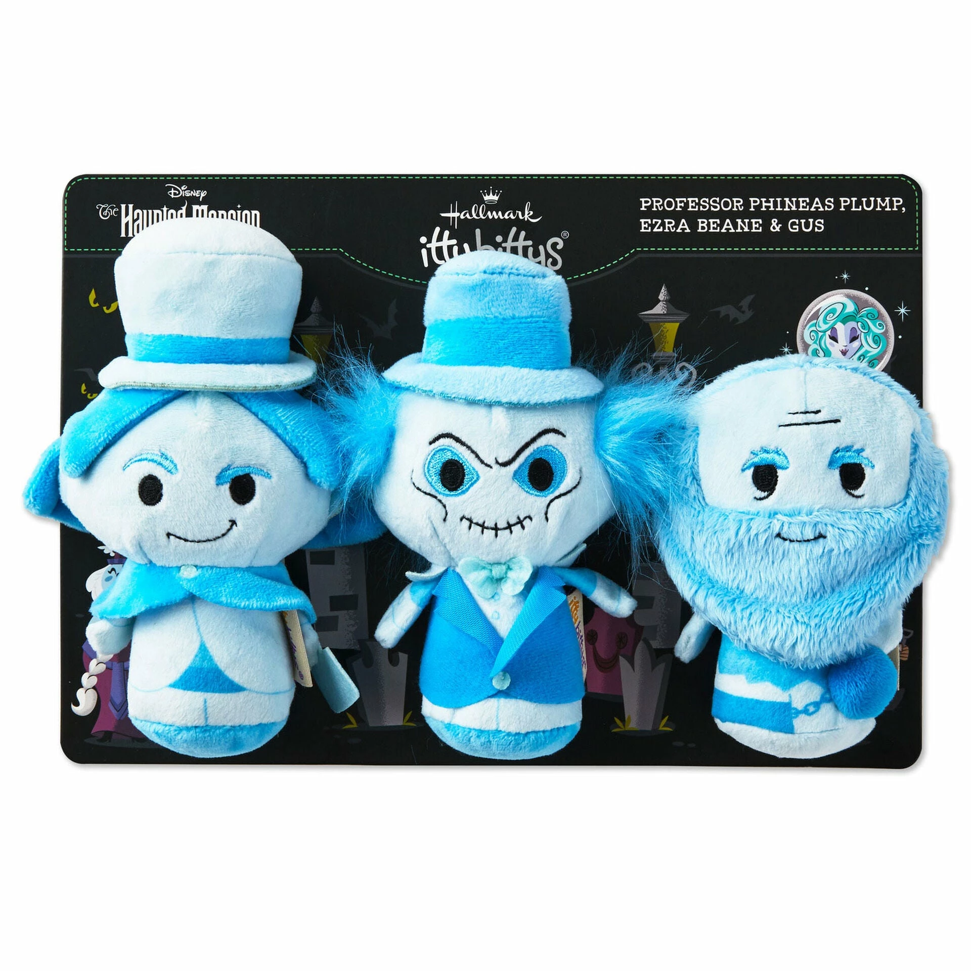 Hallmark Itty Bittys® Disney The Haunted Mansion Ghosts Glow-in-the-Dark Plush, Set Of 3 3 Hallmark Itty Bittys® Disney The Haunted Mansion Ghosts Glow-in-the-Dark Plush, Set Of 3